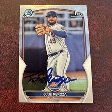 2023 bowman chrome 1st Jose Peroza DCP-143 On Card AUTOGRAPH 
