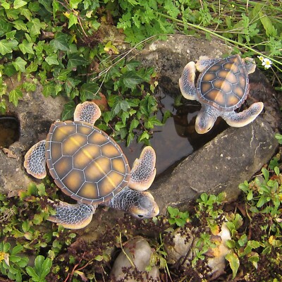 Wasserschildkröte in L: 21 + 27cm Größen Deko Figur Teich Garten Schildkröte neu