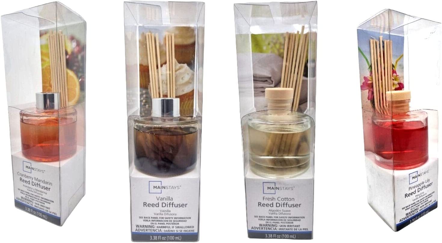 Reed Diffuser Scents 100ml MAINSTAYS Mandarin Vanilla Cotton Pineapple ...
