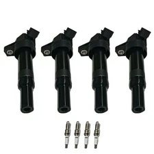 4X Ignition Coils and Spark Plugs For Hyundai Kia Elantra Tucson Forte UF651