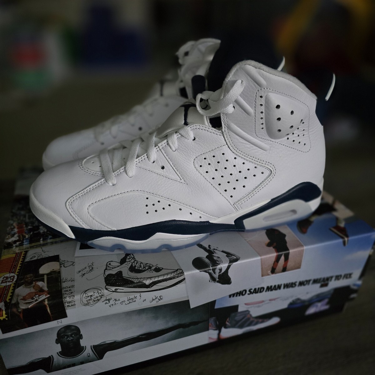 ◆正規品◆NIKE AIR JORDAN 6 WHITE MIDNIGHT NAVY◆関税/送料込 Nike Air Jordan 6 Vl Retro White/'Midnight Navy' Mens sz 10
