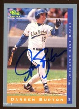 1993 Wilmington Blue Rocks DARREN BURTON Signed Card autograph AUTO ROYALS