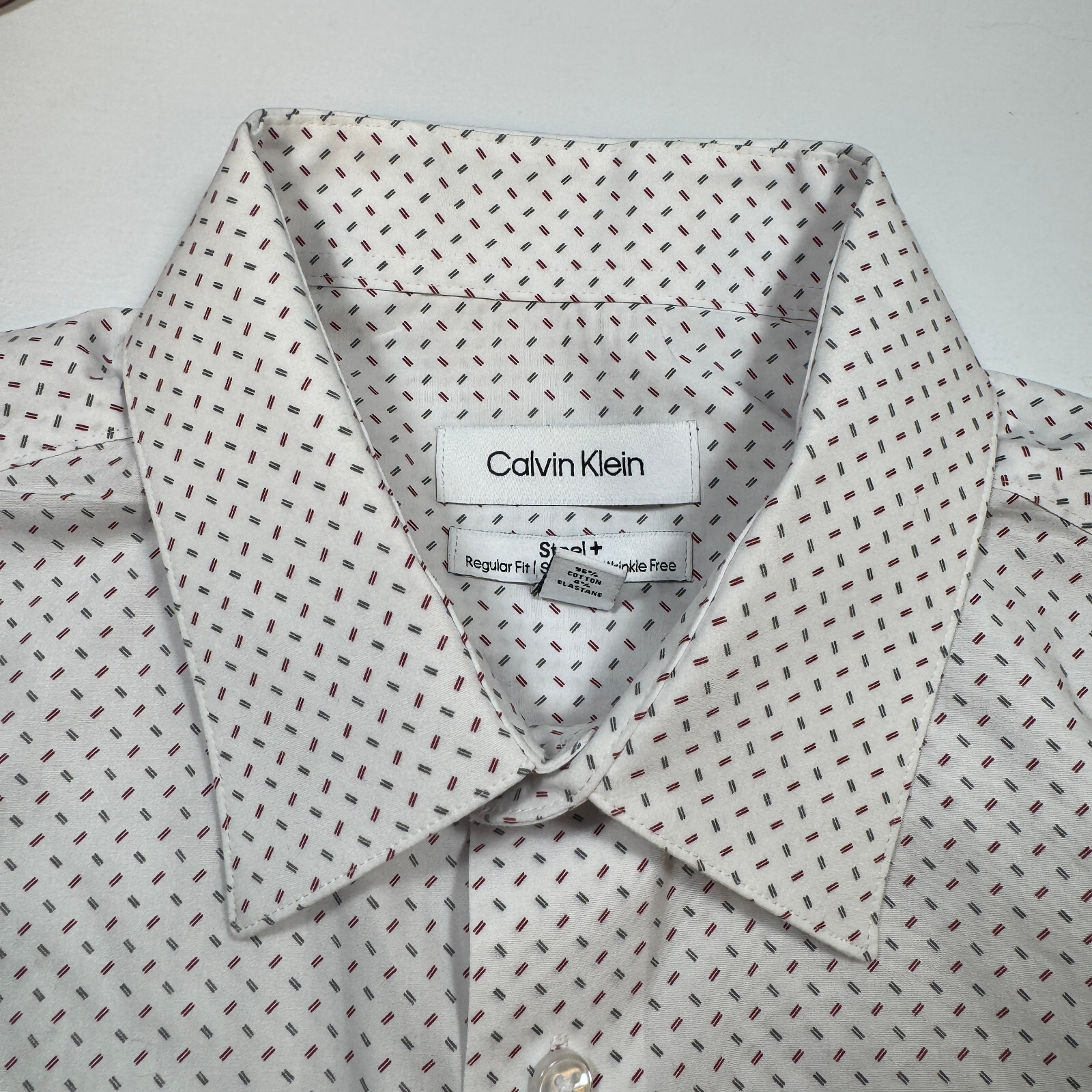 Calvin Klein Steel+ Wrinkle Free Stretch Regular Men Size 16-34/35 Dress Shirt thumbnail 2