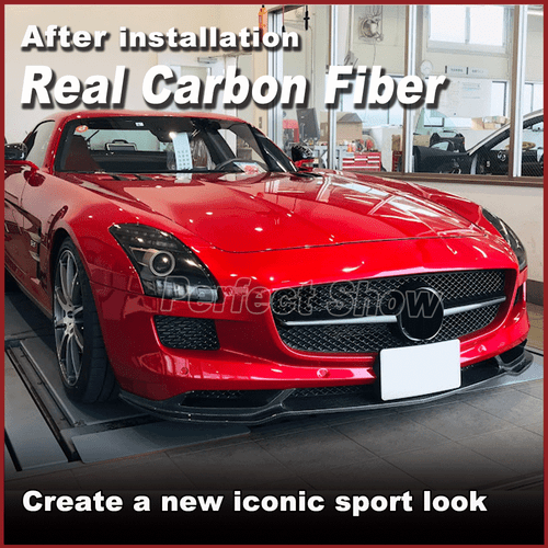 Alerón delantero de carbono labio delantero parachoques labio para Mercedes SLS AMG C197 - Imagen 2 de 13