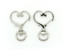 5 pcs DIY Metal Snap Hook Heart Lobster Clasp Lanyard Pendant Key Ring Keychain