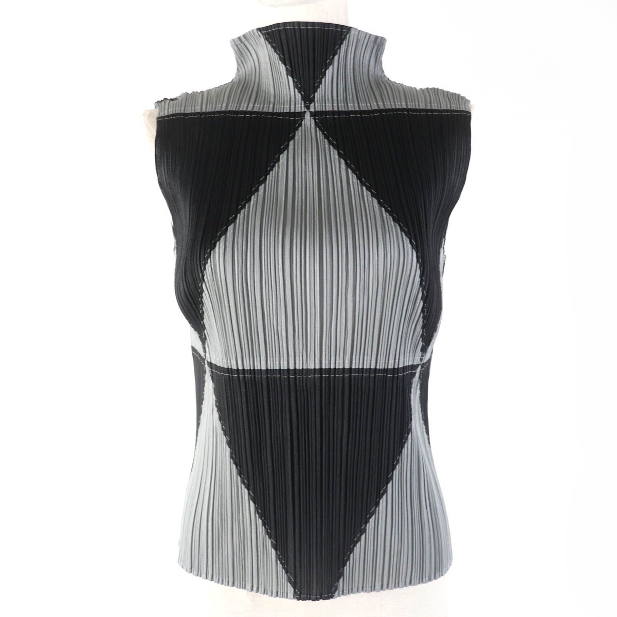 PLEATS PLEASE ISSEY MIYAKE｜SLEEVELESS (PP56JK401-60) ISSEY MIYAKE PLEATS PLEASE High Neck Sleeveless Top Black