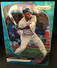 Marcell Ozuna(Atlanta Braves)2020 Panini Prizm Teal Wave Baseball Card