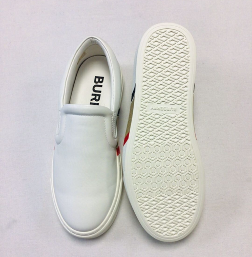 New Authentic Burberry White full leather low-top men's skate shoes 80311731 - Picture 3 of 6