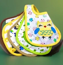 Toddler Baby Bibs 5-pack Waterproof Soft Cotton Animal Faces Nature Outdoors