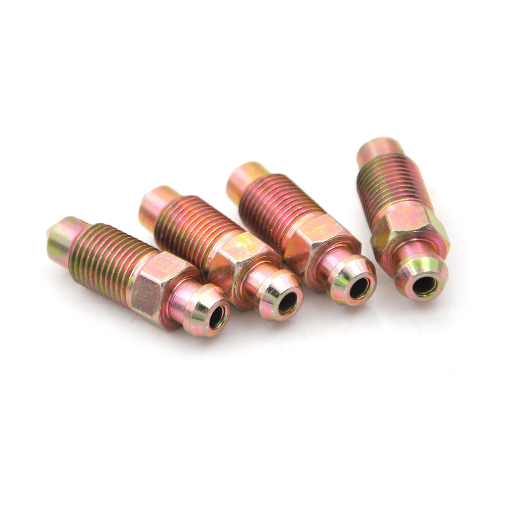 4pcs M10 x 1.0mm Motorcycle Bike Brake Caliper Steel Bleed Screw Nipple