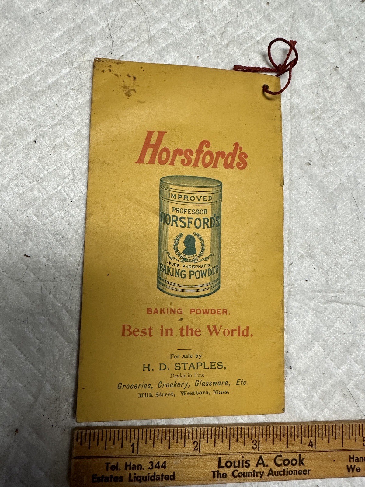 1896 Cookbook Rumford Horsford’s Baking Powder Selections Fannie