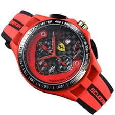 New Men's Watch Formula Scuderia Ferrari 44mm Chronograph Silicone Wristwatch