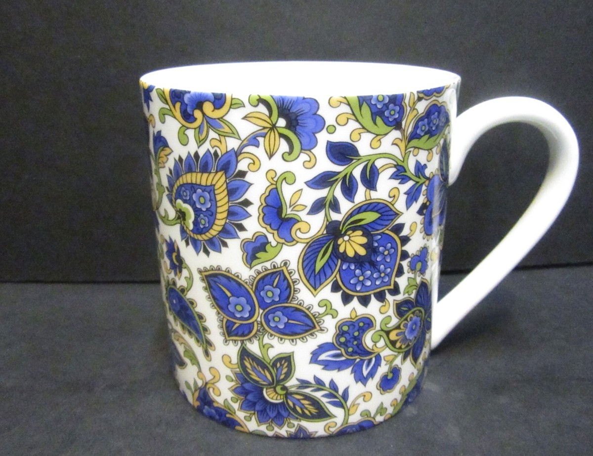 Extra Large Fine Bone China One Pint Pot Mug Rik's Paisley