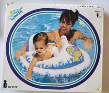 Vintage Intex Baby Boat The Wet Set Pool Float NOS 1996 White Blue for Child