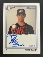 TYLER BEEDE 2010 BOWMAN AFLAC ALL-AMERICAN ON-CARD AUTO /225 - *1674