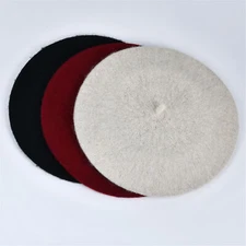 Women Men French Beret Wool Warm Beanie Hat Artist Painter Dress Cosplay Costume