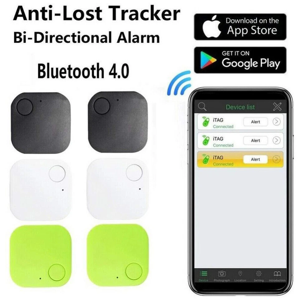 4-Pack Mini GPS Tracker Wireless Bluetooth Anti-Lost Key Pet Locator Finder Tag - Image 4 of 4