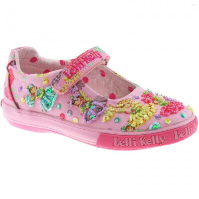 New Lelli Kelly Pink Flower Fairy Girl's Sneakers Toddler Beaded Shoes