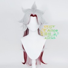 Genshin Impact Arataki Itto Wig Red White Hair Gradient Halloween Cos Accessorie