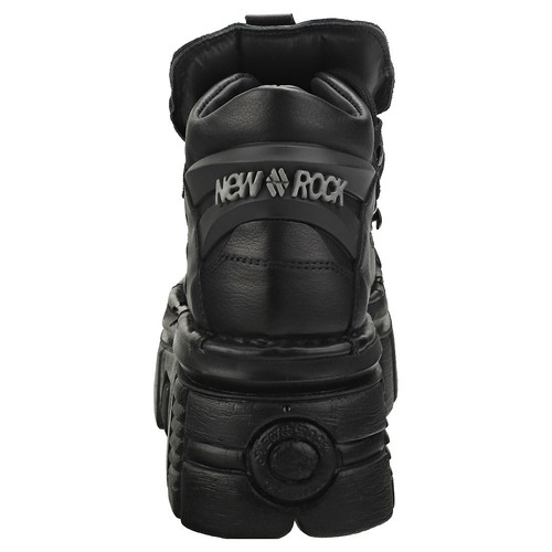 New Rock M106n-s52 Unisex Black Scarpe Platform - 43 EU - Foto 4 di 8