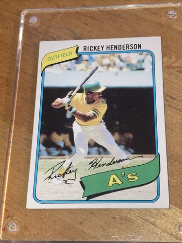 1980 Topps #305 HOF Rickey Henderson EX-MINT Oakland A’s Vintage Baseball - Picture 7 of 8