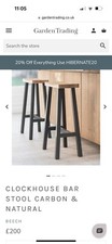 Image of 2 x Garden Trading-Clockhouse Crafted Raw Oak Kitchen/Bar Stool. New/Boxed.
