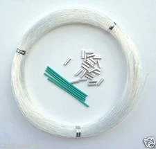 Monofilament Leader Kit 100 Yards Clear with 25 Crimps 5 loop protectors