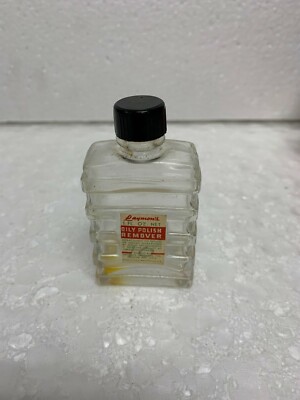 Vintage Laymon's Oily Polish Remover 1 fl Oz Bottle Empty