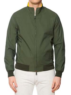 KITON KIRED ''Troy2'' Olive-Yellow Reversible Rain Field Bomber Jacket EU 50 NEW U
