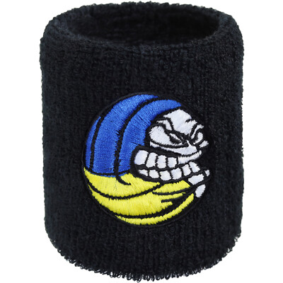 VOLLEYBALL Ball Schweissband Frottee schwarz Sportler wristband black gym band