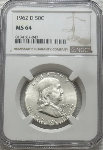 1962 D Franklin Half Dollar MS64 NGC