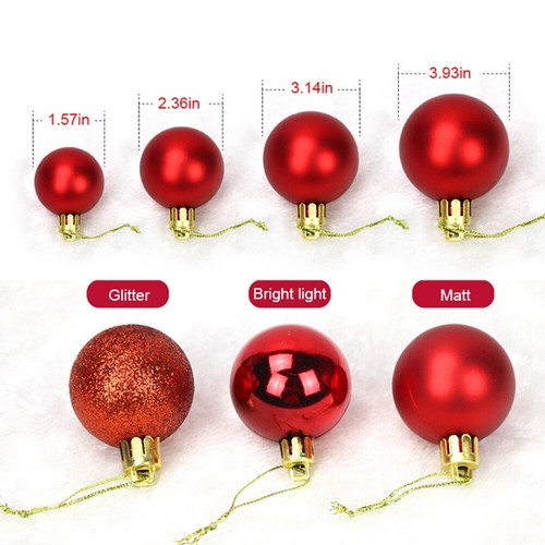 24Pcs Christmas Decorations Baubles Xmas Tree Balls Party Wedding Ornament 3-8cm - Picture 7 of 18