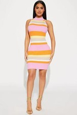 Marisol Sweater Mini Dress - Pink/combo