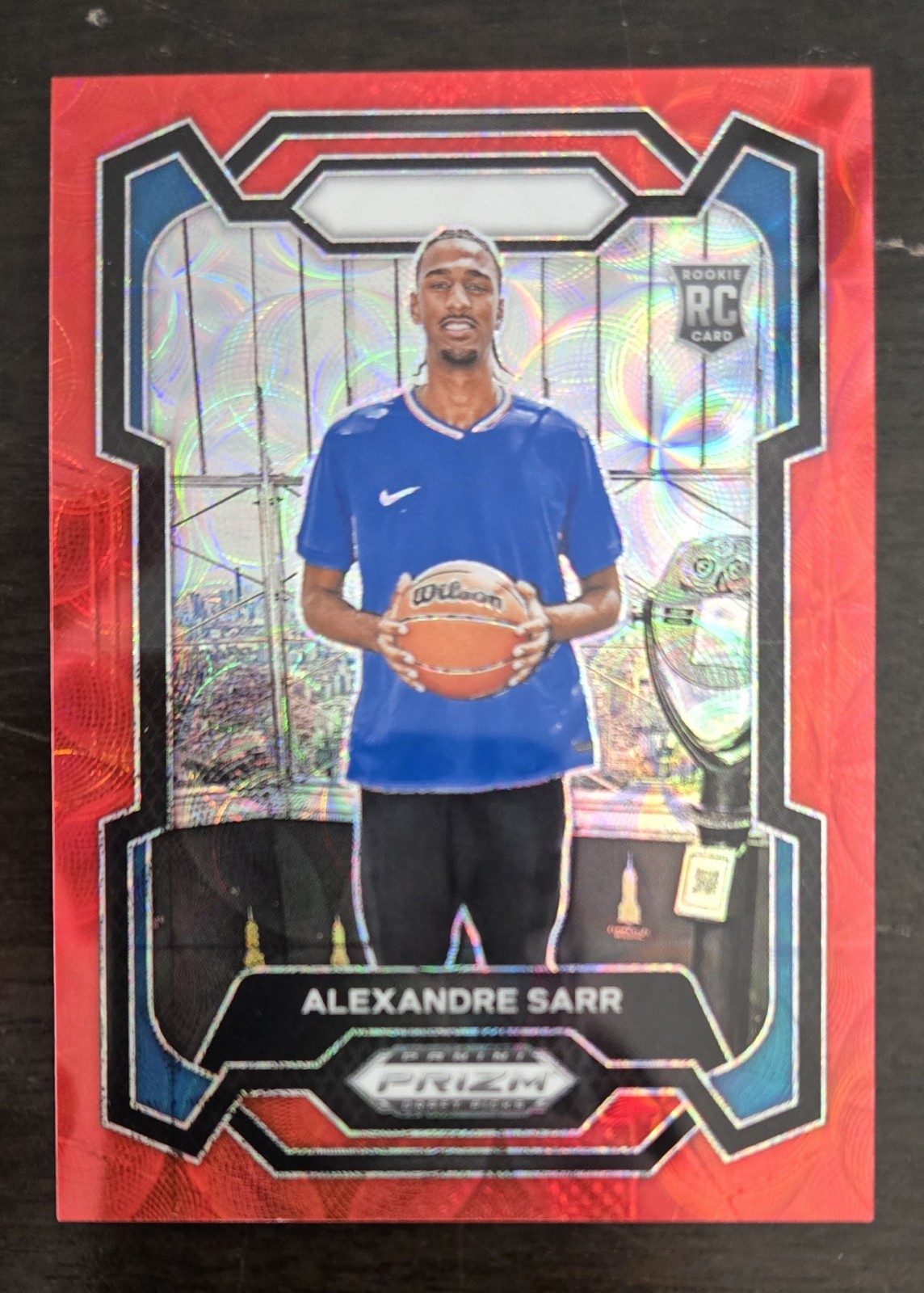 2024 Panini Prizm Draft Picks Red Scope Prizm #52 Alexandre Sarr Rookie RC /88