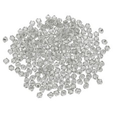 250pcs 6mm Bicone Glass Crystal Beads, Faceted Beads Transparent Gray