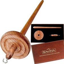 Wooden Top Whorl Drop Spindle for Spinning Wool Roving into Yarn
