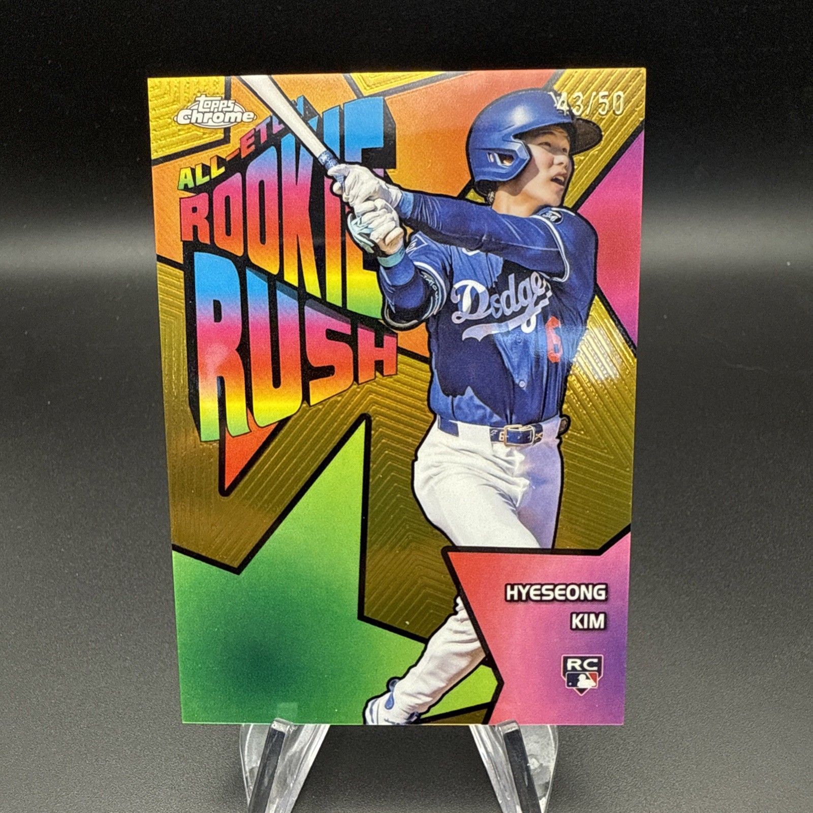 2025 Topps Chrome /50 Gold Hyeseong Kim All Etch Rookie Rush RC Rookie Dodgers