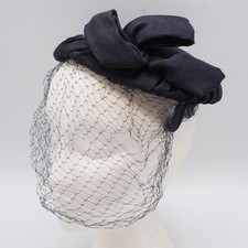 Womens Church Dress Derby Hat Fancy w/ Mesh Netting 1960's