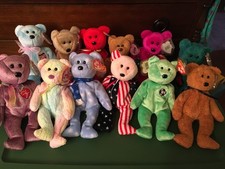 lot of 12 Ty Beanie Baby Mixed Bears 9