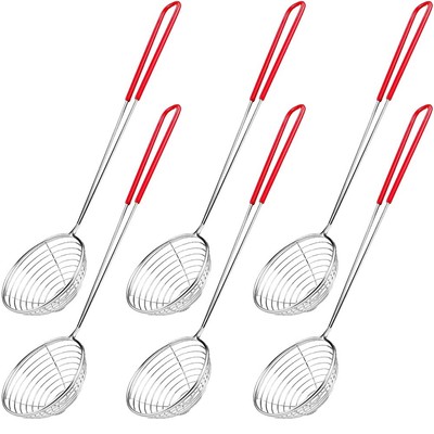 Cucchiaio Scanalato In Silicone E Acciaio Inox, 39 Cm - Per Filtrare, Mescolare, Resistente Al Calore - copertina