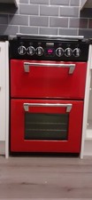 STOVES Freestanding Double Oven Cooker - Red and Black.  Used but in very good c