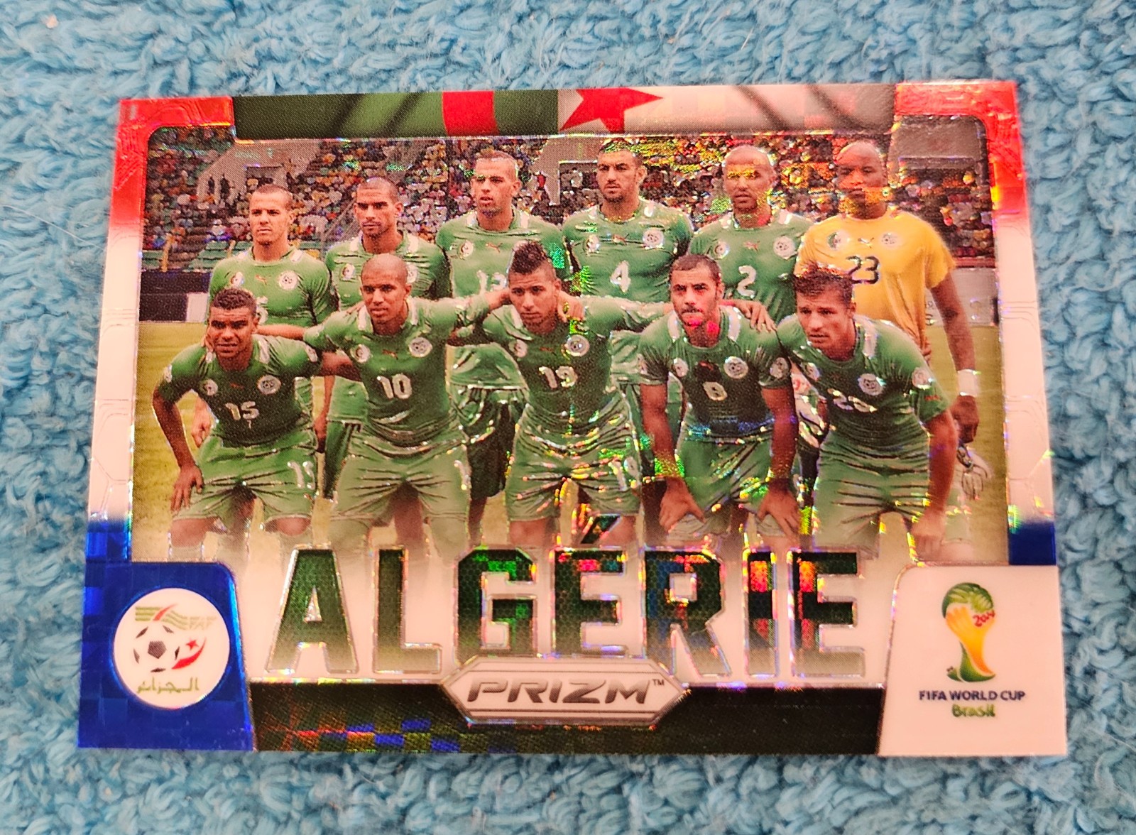 2014 Panini Prizm World Cup Red Blue Plaid Team Photos Algeria #1