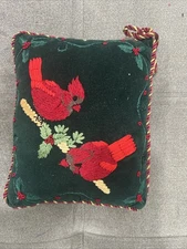 Beautiful Green And Red Cardinal Throw Pillow