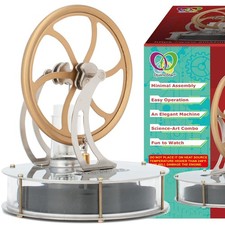 "Low Temp Stirling Engine Model - Unique Coffee Timer, Educational Toy, Great Gi