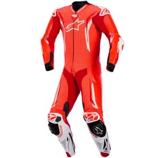 Alpinestars GP Tech V5 One Piece Motorcycle Leather Suit - Fluo Red/Red/White