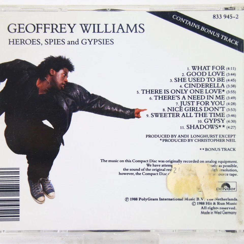 Music Musik Album CD Geoffrey Williams – Heroes, Spies And Gypsies Gut - Bild 2 von 2