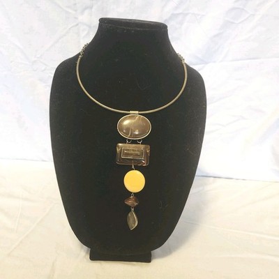 CATO NOS Choker Tribal Long Art Deco Pendant Unique Necklace Vintage