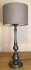 Lampe À Poser En Étain 58 Cm De Haut Abat Jour Gris