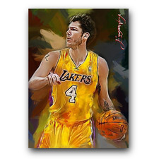 Luke Walton Art Card Limited 28/50 Edward Vela Signed (Los Angeles Lakers)