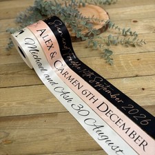 Personalised Satin Ribbon 48mm, Custom Printed for Weddings, Gifts and Events